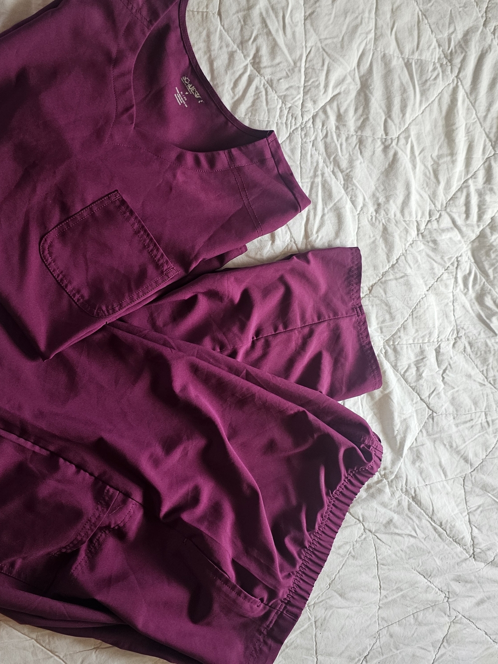 Scrubstar Women's Maroon Scrub Top & Elastic Waist Pants